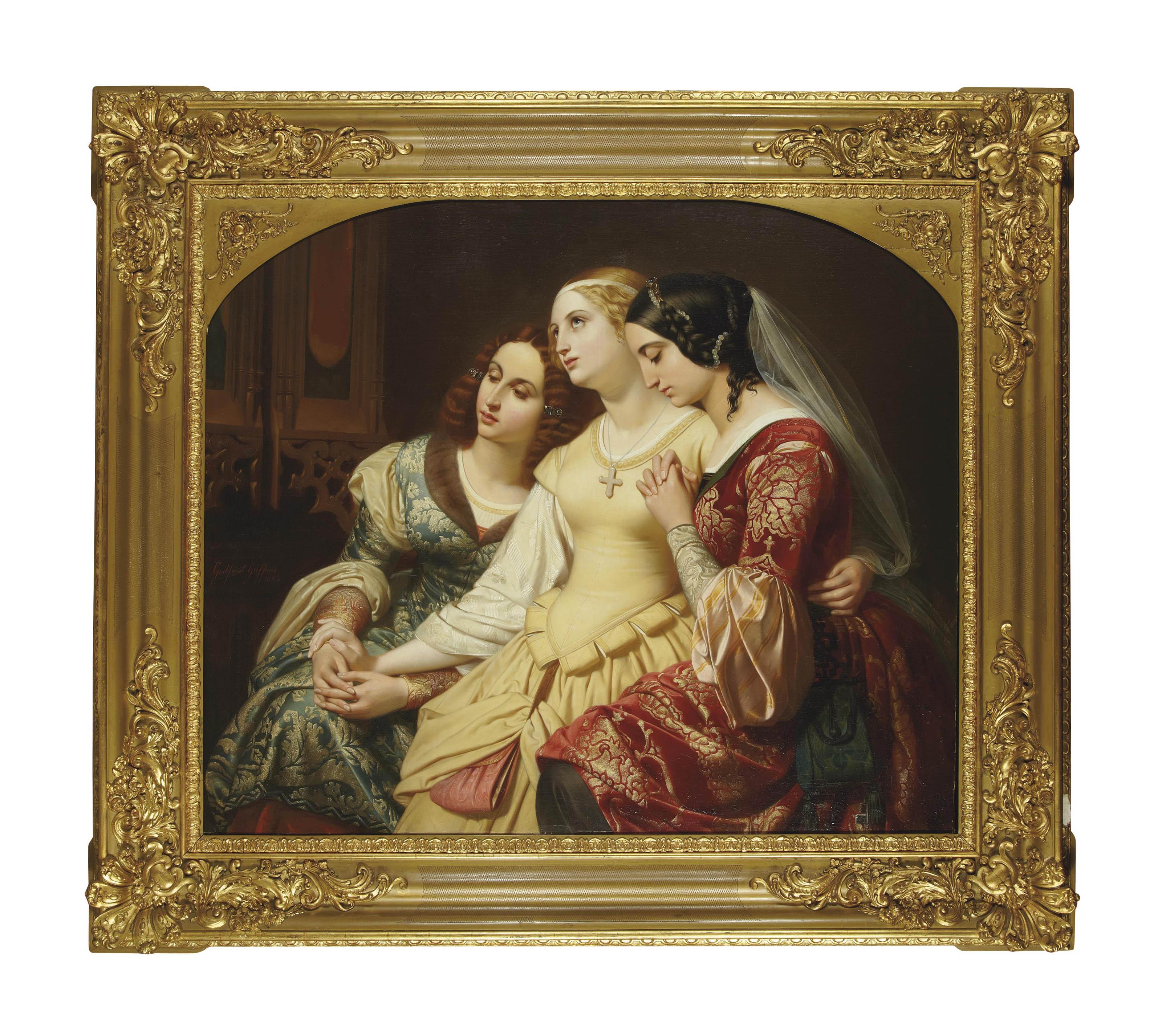 Egide Godfried Guffens - Lucrèce Borgia Et Ses Suivantes Allant Visiter Le Pape