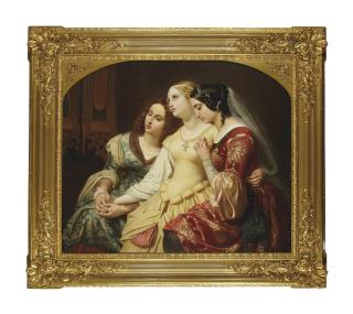 Egide Godfried Guffens - Lucrèce Borgia Et Ses Suivantes Allant Visiter Le Pape