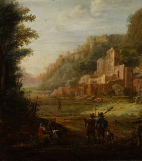 Eglon Hendrick Van Der Neer - Wooded Landscape With Two Hunters At The Entrance To A Valley
