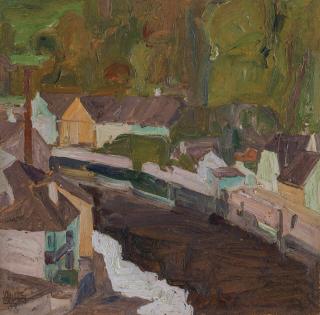 Egon Schiele - Dorf am Fluss II