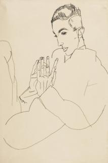 Egon Schiele - Erich Lederer, Die Hände Gefaltet (Erich Lederer With Hands Clasped)