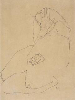 Egon Schiele - Kauerndes Mädchen