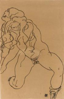 Egon Schiele - Kneeling Nude Girl