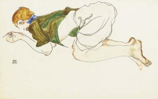 Egon Schiele - Kniende Frau