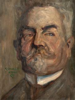 Egon Schiele - Kopf eines bärtigen Mannes I (Leopold Czihaczek)