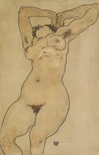 Egon Schiele - Liegende (Reclining Nude)
