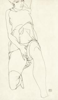 Egon Schiele - Liegende (Reclining Woman)