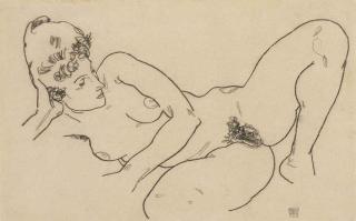 Egon Schiele - Liegender Akt