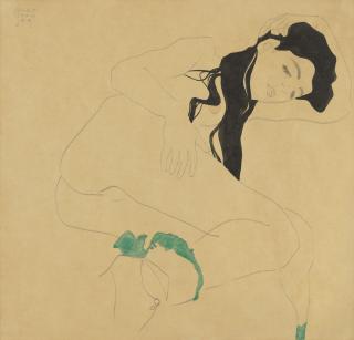 Egon Schiele - Liegender Mädchenakt