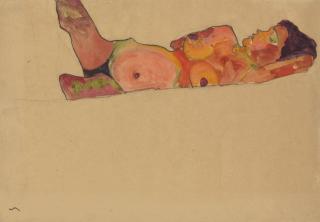 Egon Schiele - Liegendes schlafendes Mädchen