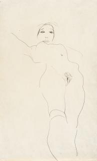 Egon Schiele - Mädchenakt Mit Strümpfen (Female Nude With Stockings)
