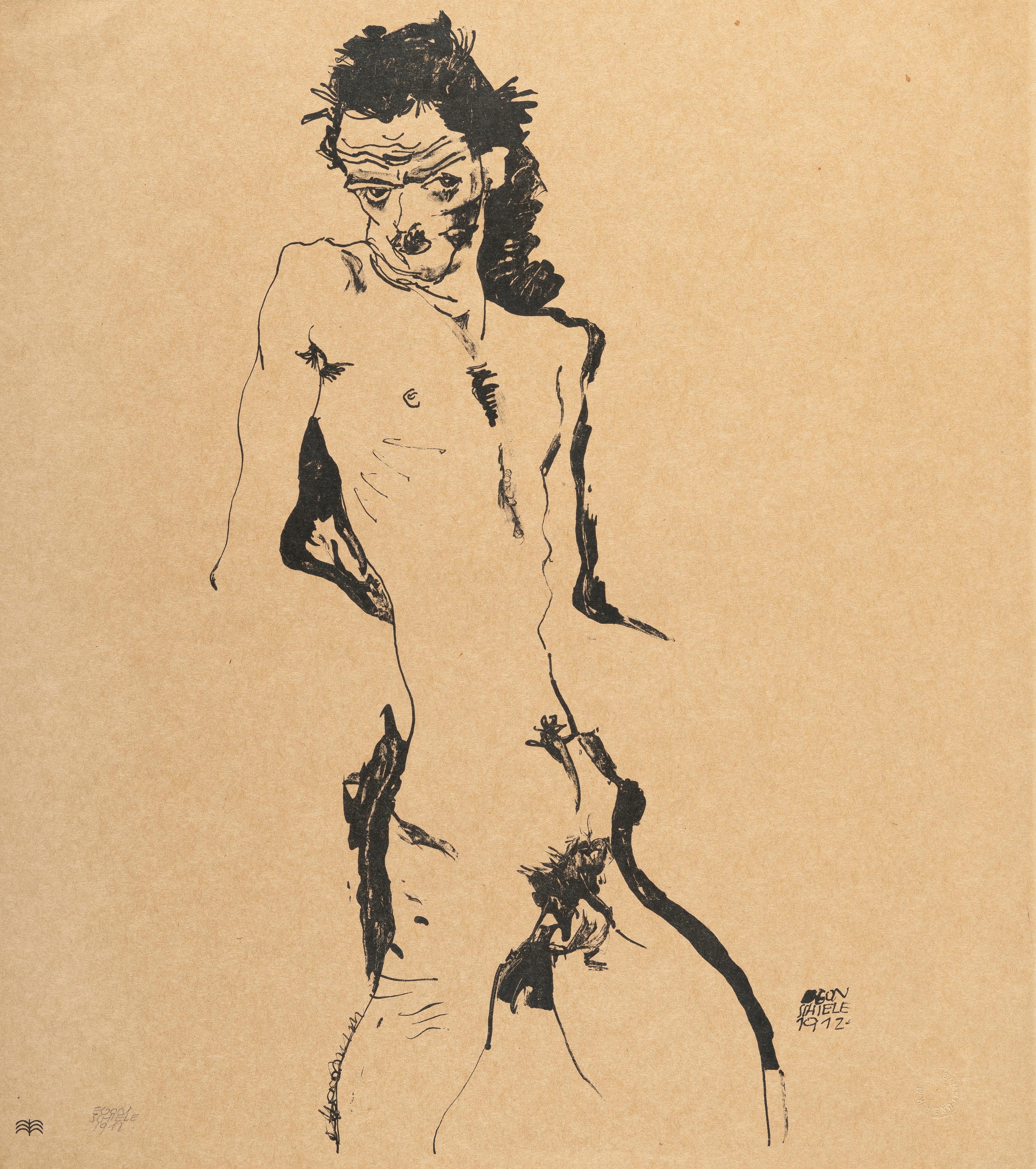 Egon Schiele - Männlicher Akt (Selbstbildnis) I