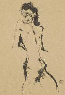 Egon Schiele - Male Nude (Self Portrait) I (Kallir 1)