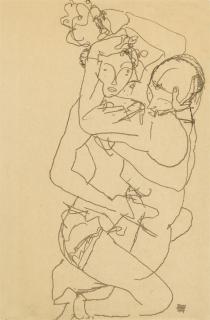 Egon Schiele - Paar Im Umarmung (Couple Embracing)