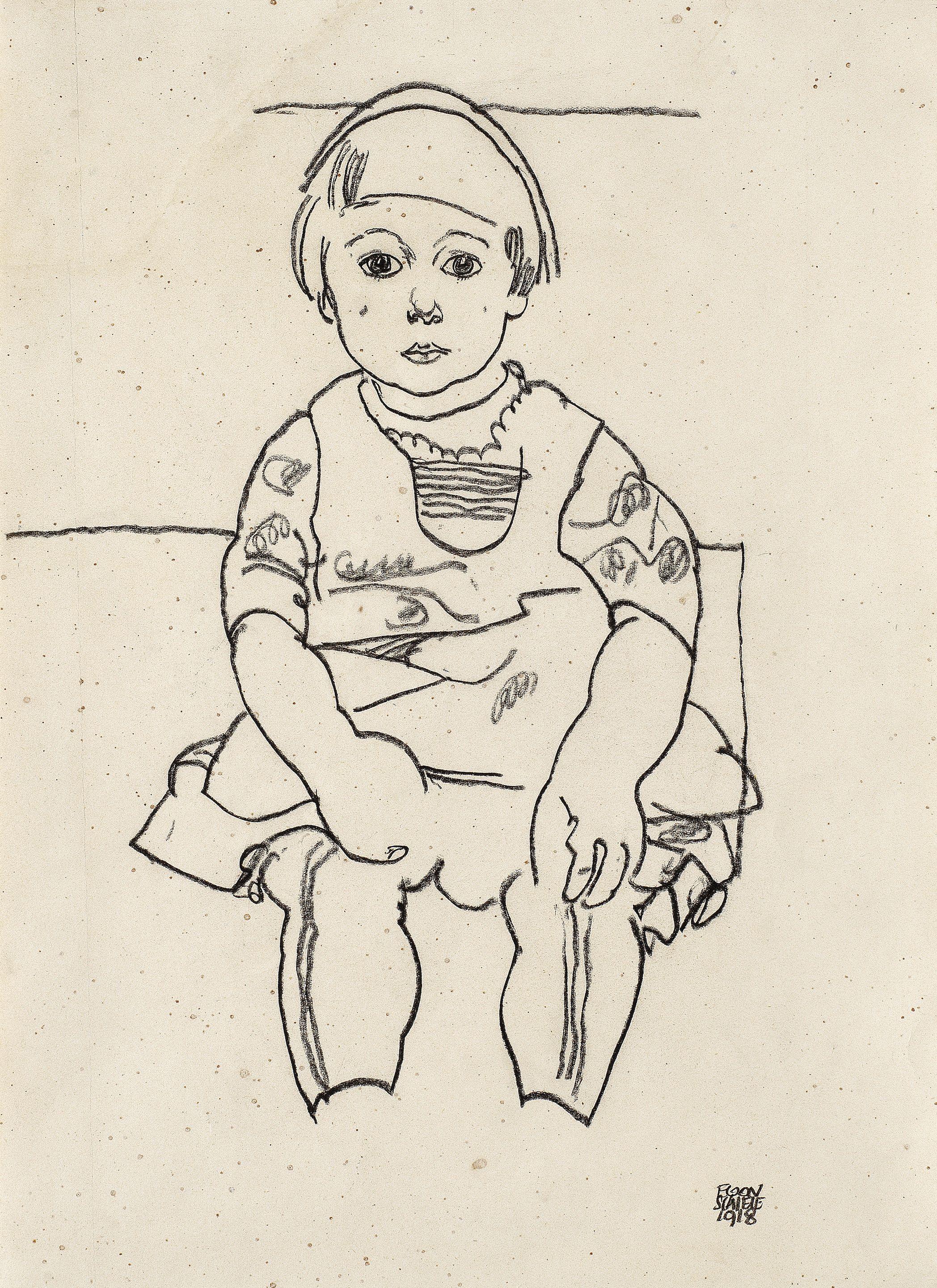 Egon Schiele - Porträt eines Kindes (Anton Peschka, Jr)