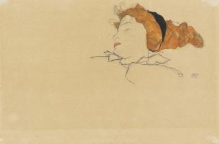 Egon Schiele - Schlafende Frau (Wally Neuzil) Sleeping Woman (Wally Neuzil)