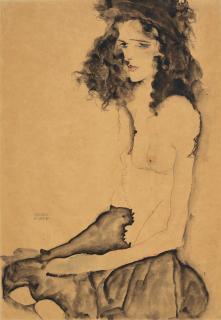 Egon Schiele - Schwarzes Mädchen