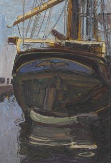 Egon Schiele - Segelschiff mit Ruderboot (Triest)