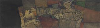 Egon Schiele - Selbstbildnis Mit Modell (Fragment)
