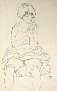 Egon Schiele - Sitzende Frau