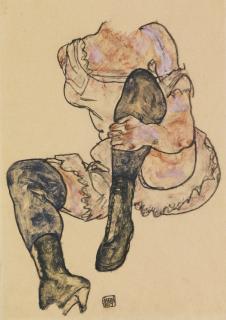 Egon Schiele - Sitzende Mit Angezogenem Linken Bein (Torso) (Seated Woman With Bent Left Leg (Torso))