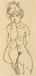 Egon Schiele - Sitzender Akt Von Vorn (Seated Nude, Front View)