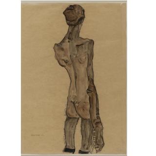 Egon Schiele - Stehender Männlicher Rückenakt (Standing Male Nude, Back View)