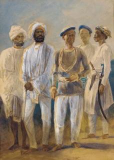 Egron Selif Lundgren - A group of five Sikhs and Gurkhas