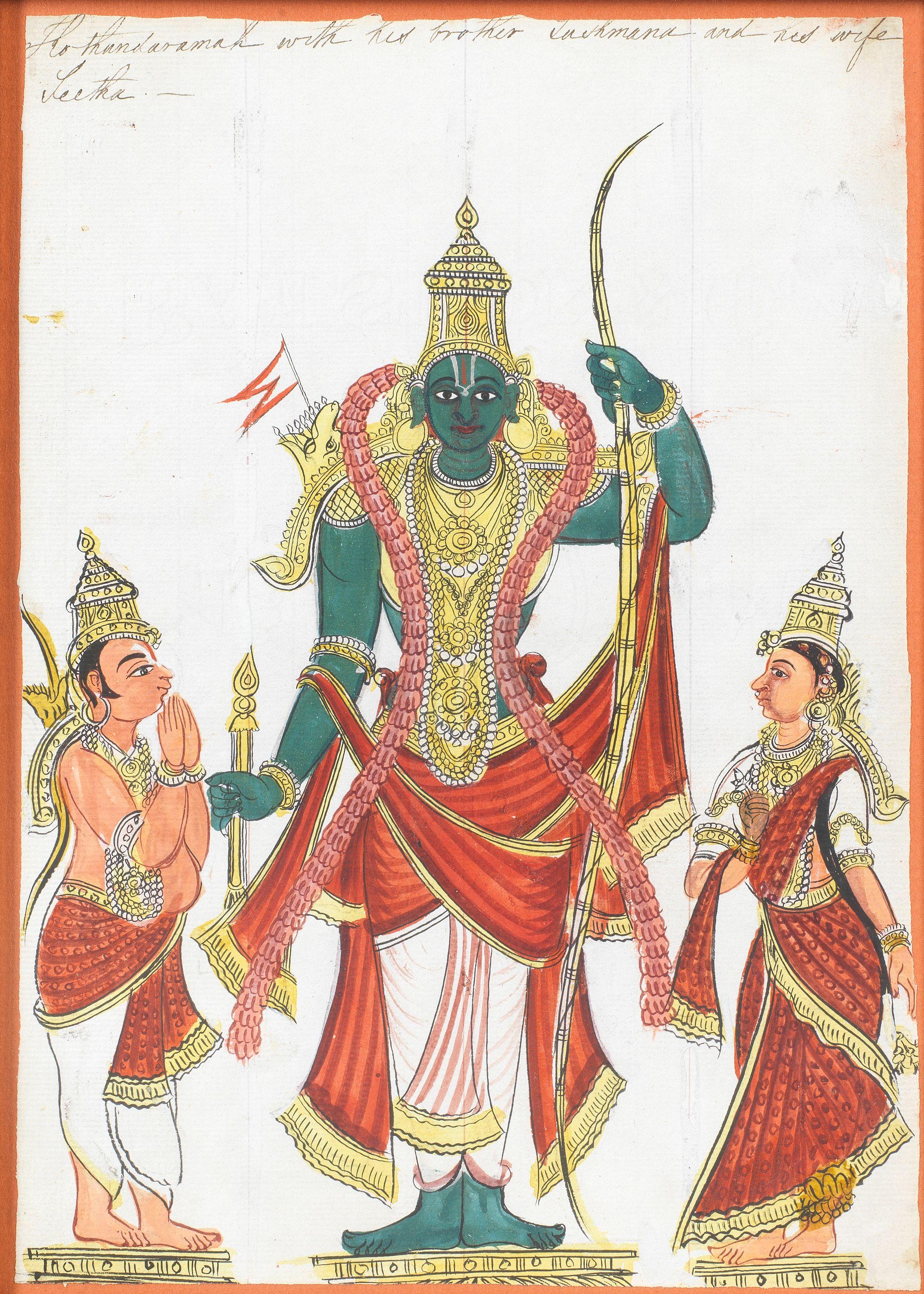 Eight paintings of Hindu deities