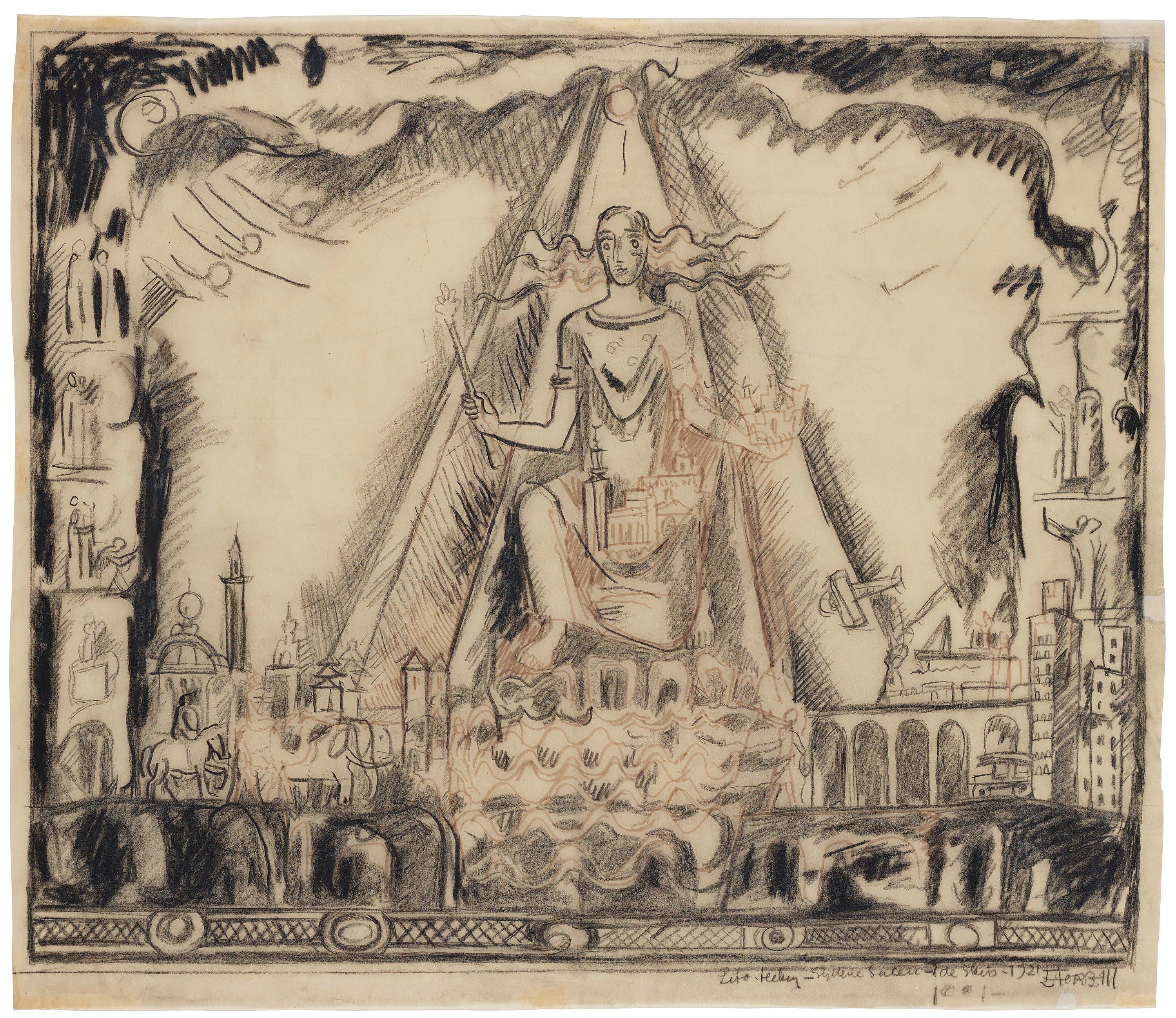 Einar Forseth - A study for Mälardrottningrn, Gyllene Salen, Stockholm City Hall