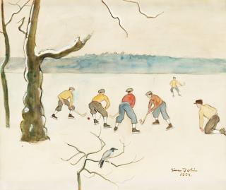 Einar Jolin - Bandy players on ice