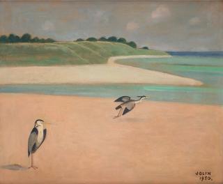 Einar Jolin - Herons on the beach.