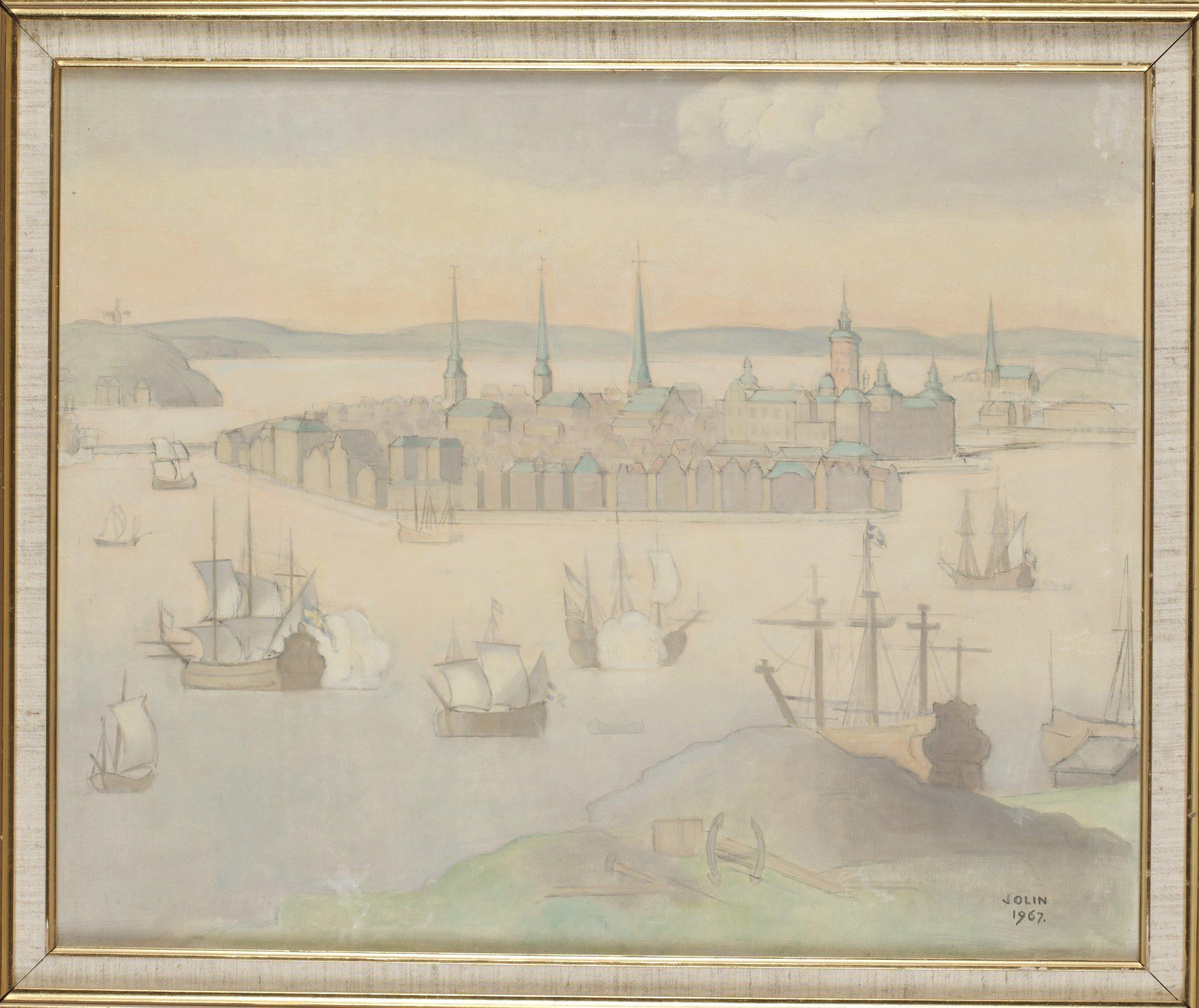 Einar Jolin - Medeltida Stockholmsvy