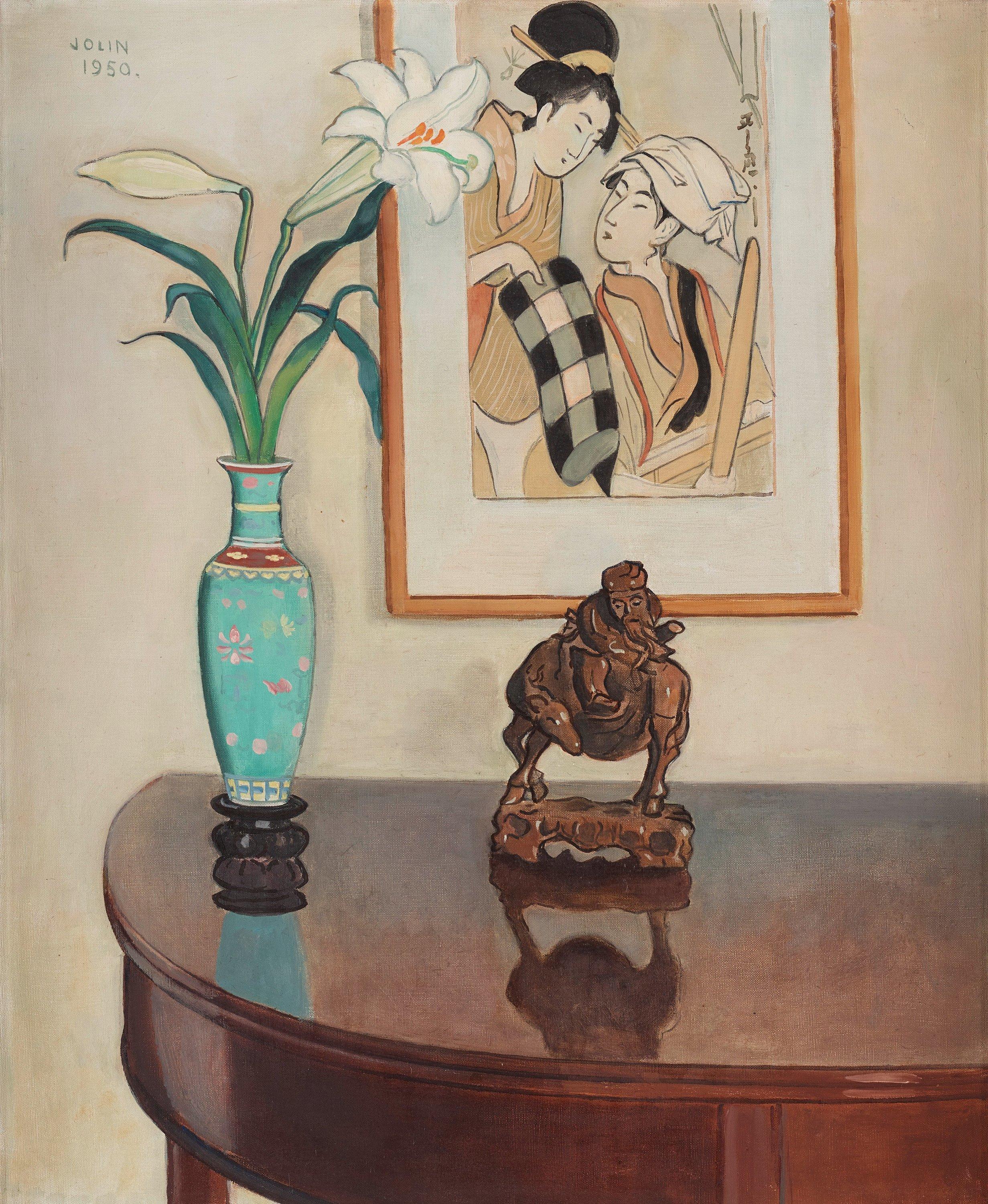 Einar Jolin - Still life with lilies.