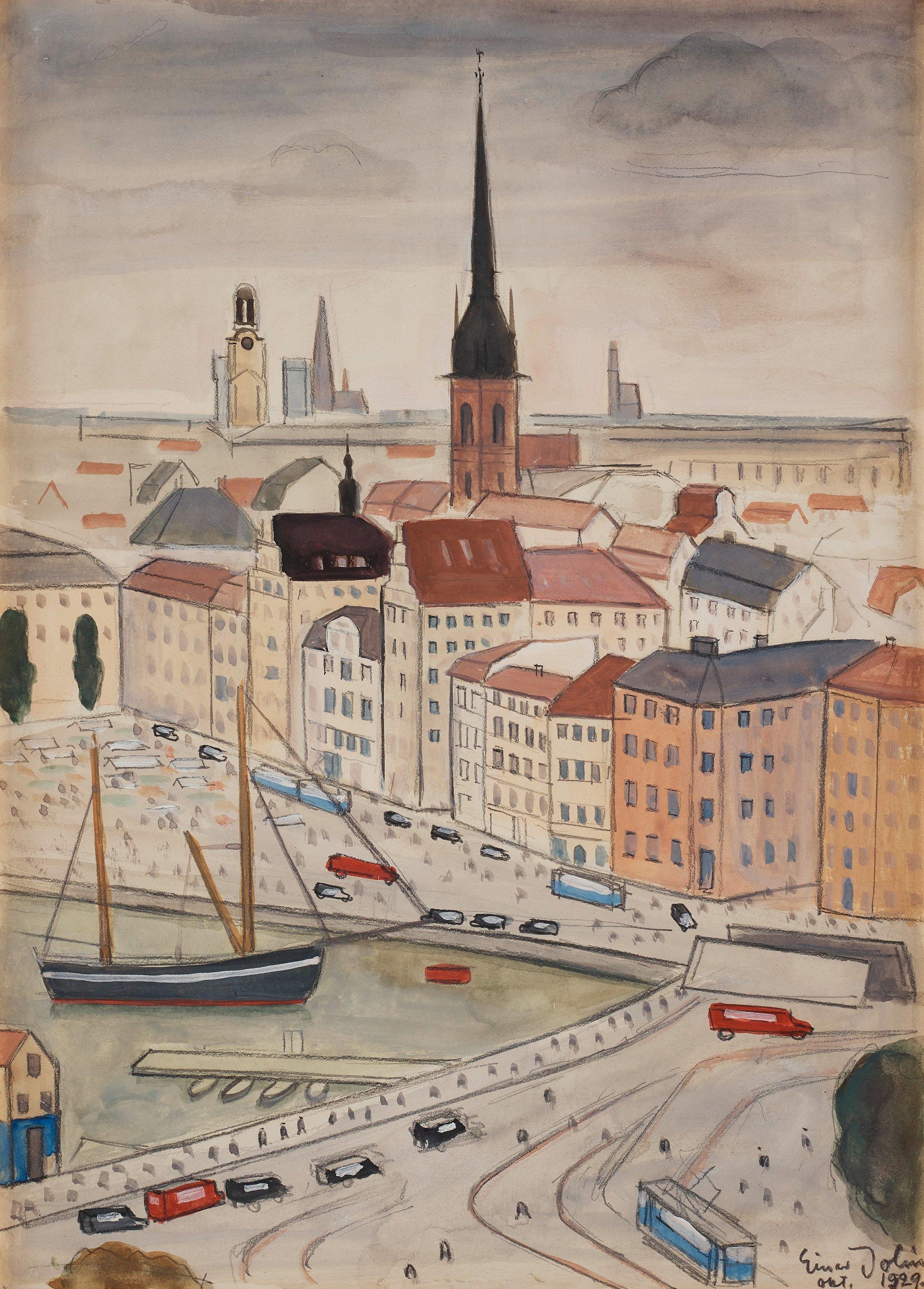 Einar Jolin - View over Kornhamnstorg and Gamla Stan