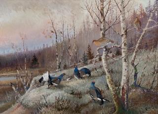Ejnar Kohlmann - Wood Grouse Courting.
