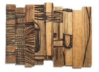 El Anatsui - Untitled 126.2 X 106 X 4Cm (49 11/16 X 41 3/4 X 1 9/16In). (In 9 Pieces)