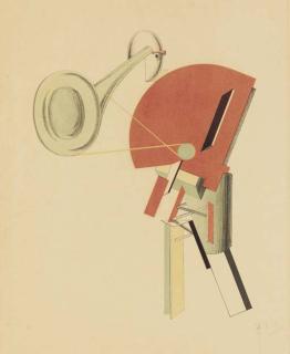 El Lissitzky - Ansager, Plate 2 from Sieg über die Sonne  (Eindhoven Museum 62)