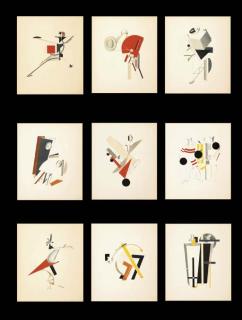 El Lissitzky - Die Plastische Gestaltung der Elektro-Mechanischen Schau \'Sieg über die Sonne\', Hannover, Rob. Leunis and Chapman GmbH, 1923 (Gmurzynska 55-64)