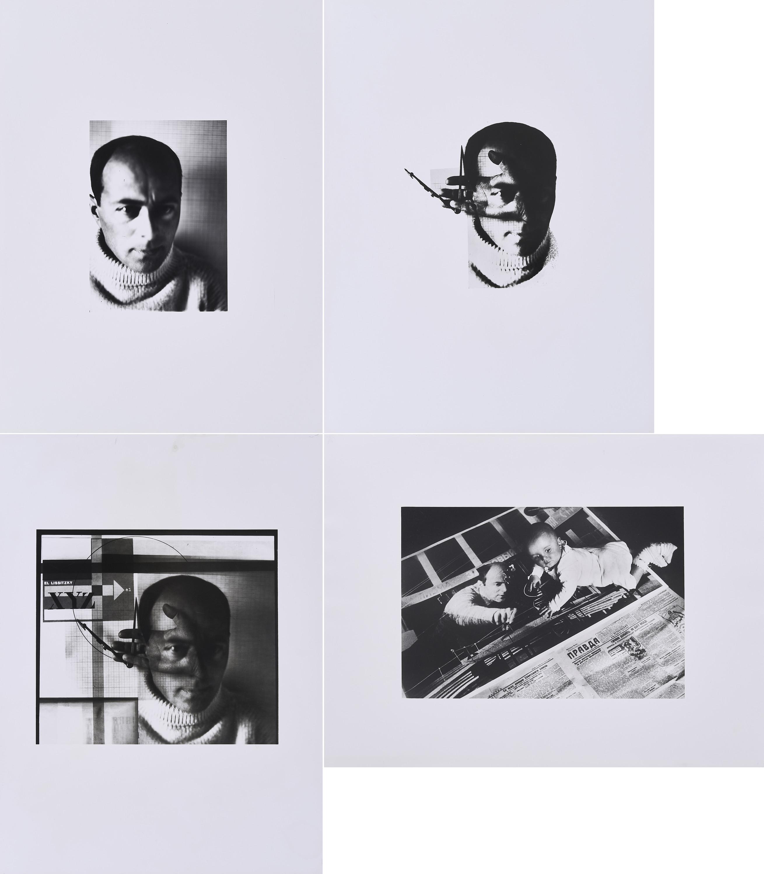 El Lissitzky - Konvolut von 3 Fotografien.