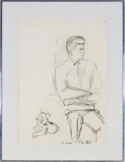 Elaine De Kooning - John F. Kennedy Seated With His Dog