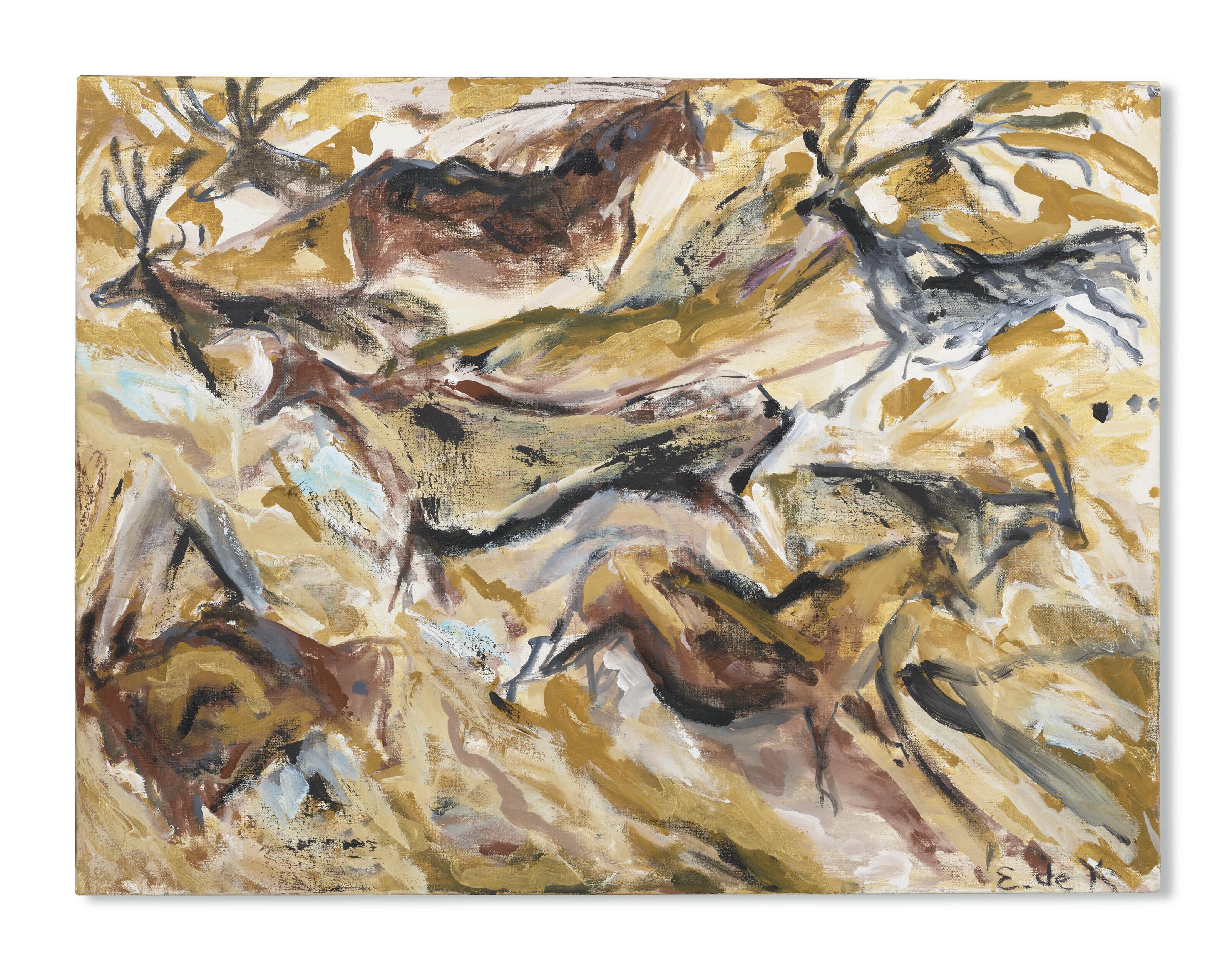 Elaine de Kooning - Red and Yellow Oxide Wall (Cave #176)