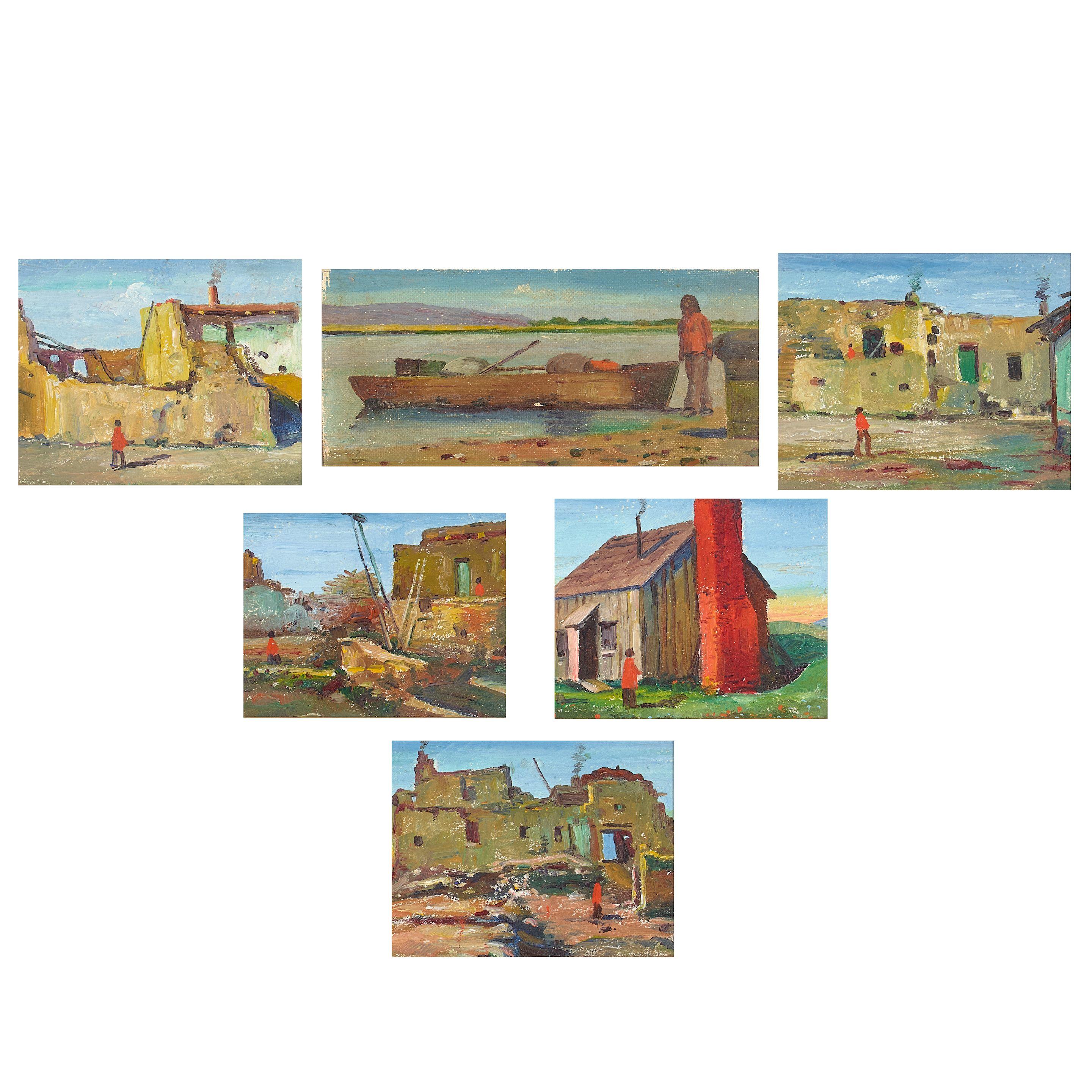 Elbridge Ayer Burbank - Depictions of Native American and Western Life (a group of six) various sizes, the largest 3 x 6 in. various sizes, the largest 3 3/4 x 7 in.