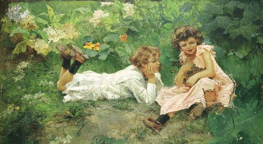 Elda Borzino - I figli in giardino