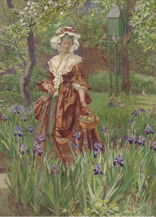 Eleanor Fortescue-Brickdale, R.W.S. - Wandering Through The Irises