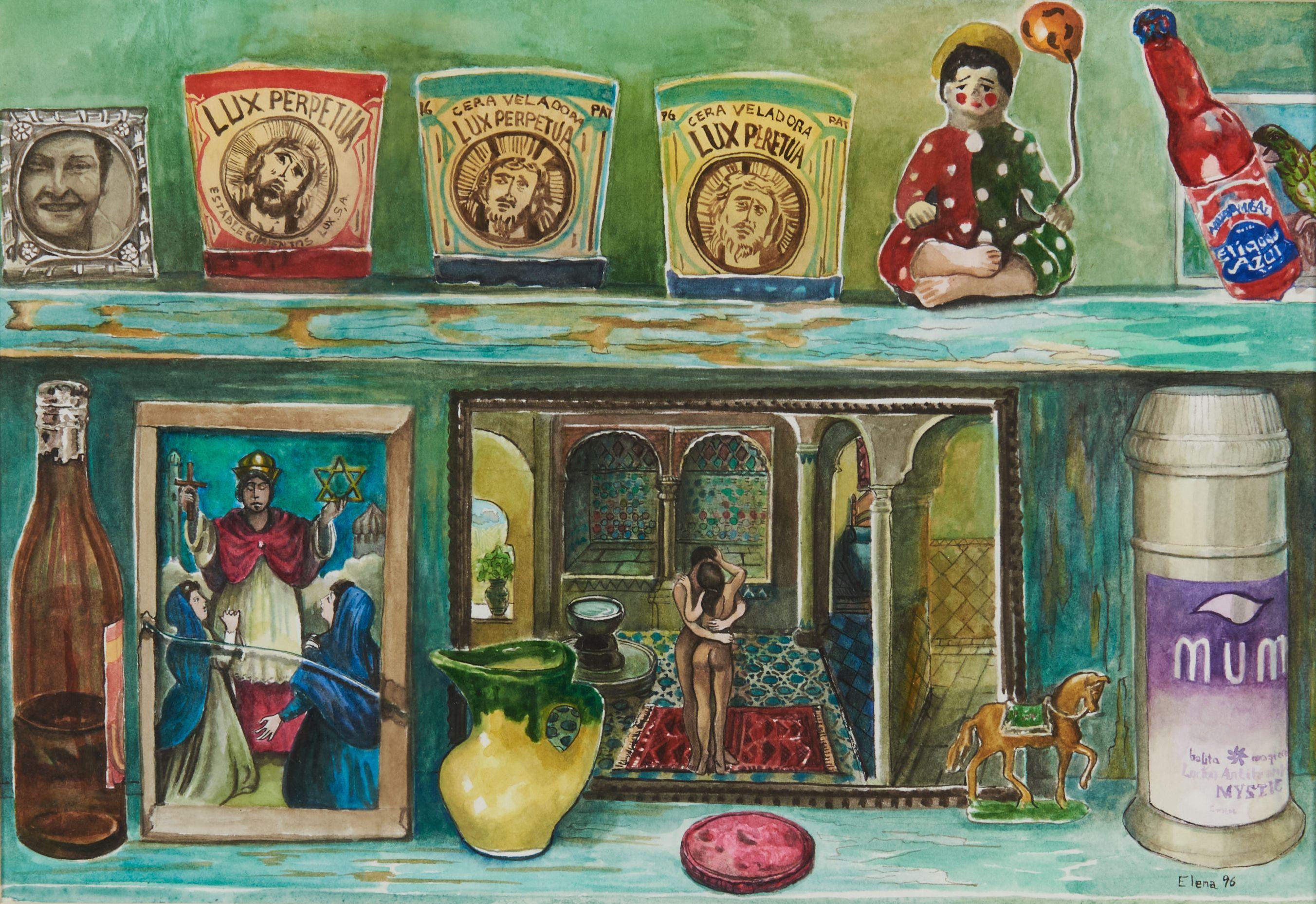 Elena Climent - Shelf with Three Candles