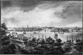 Elias Martin - A view of Stockholm from Söder with the Royal Palace, Storkyrkan, Riddarholmskyrkan and Tyskakyrkan