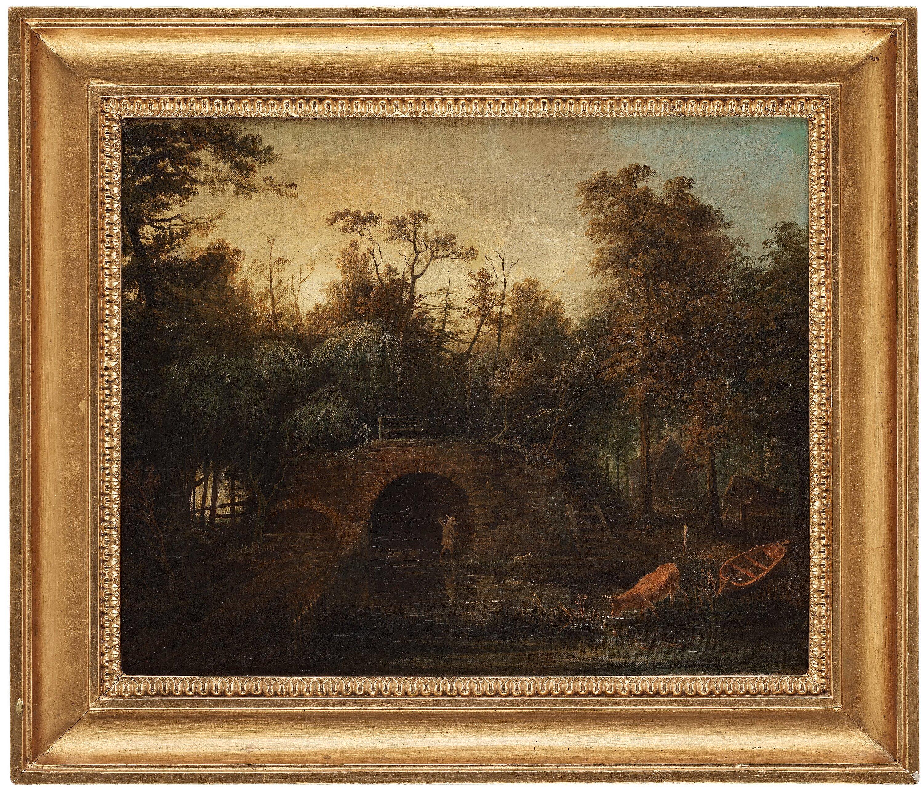 Elias Martin - Landscape with figure and cattle by a river