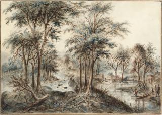 Elias Martin - Pastorala landskap med byggnader och figurer