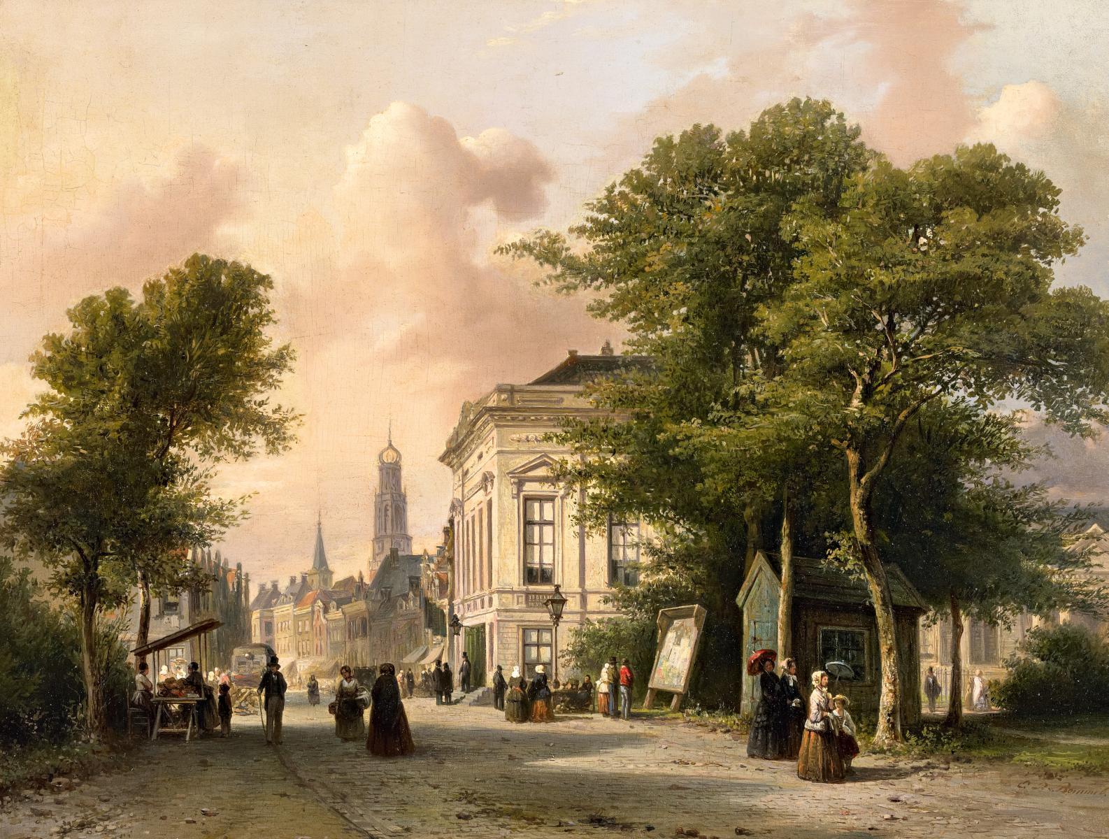 Elias Pieter van Bommel - »Utrecht, Mariaplaats mit dem Haus für Kunst und Wissenschaft«